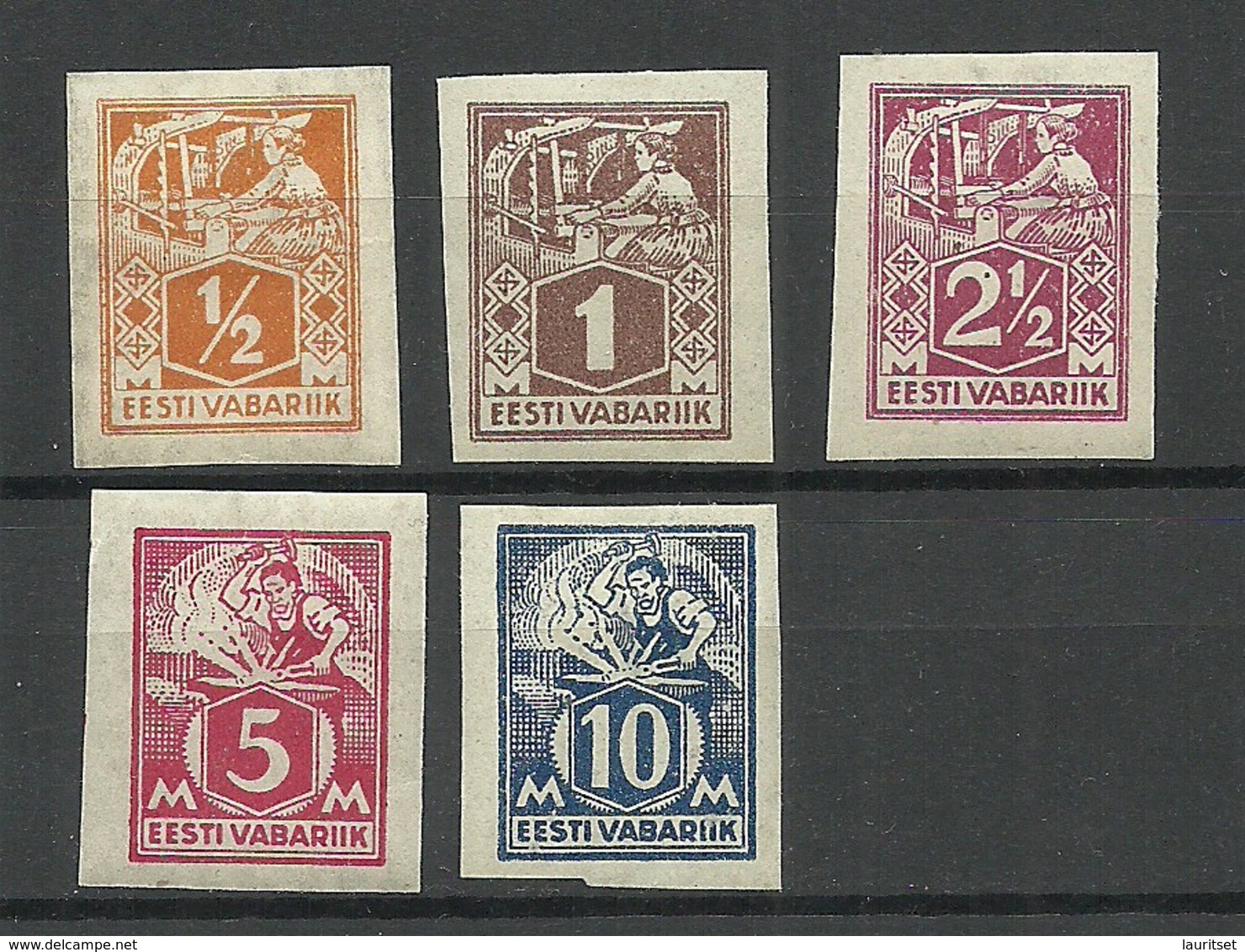 Estland Estonia 1922/23 Michel 32 - 34 & 37 B & 39 B  * - Estonie