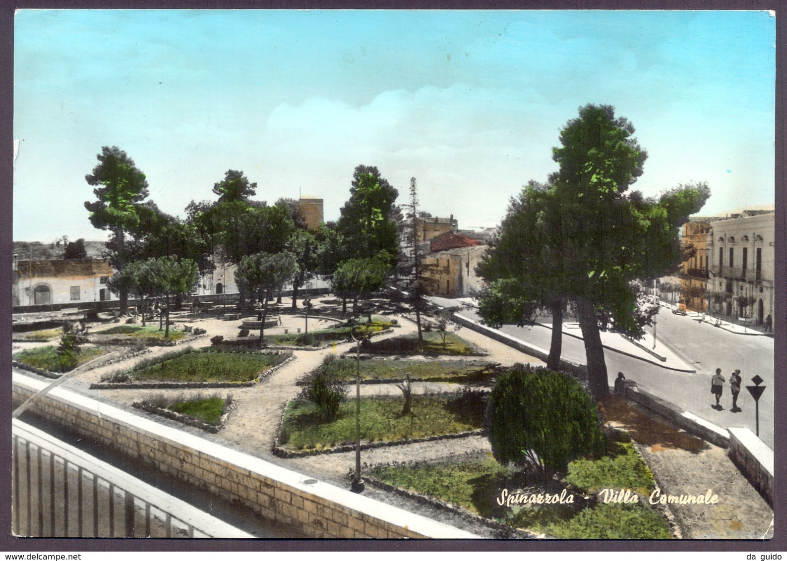 SPINAZZOLA, Villa Comunale - Viaggiata - Negativo In Bianco E Nero Colorato A Mano - Altri & Non Classificati