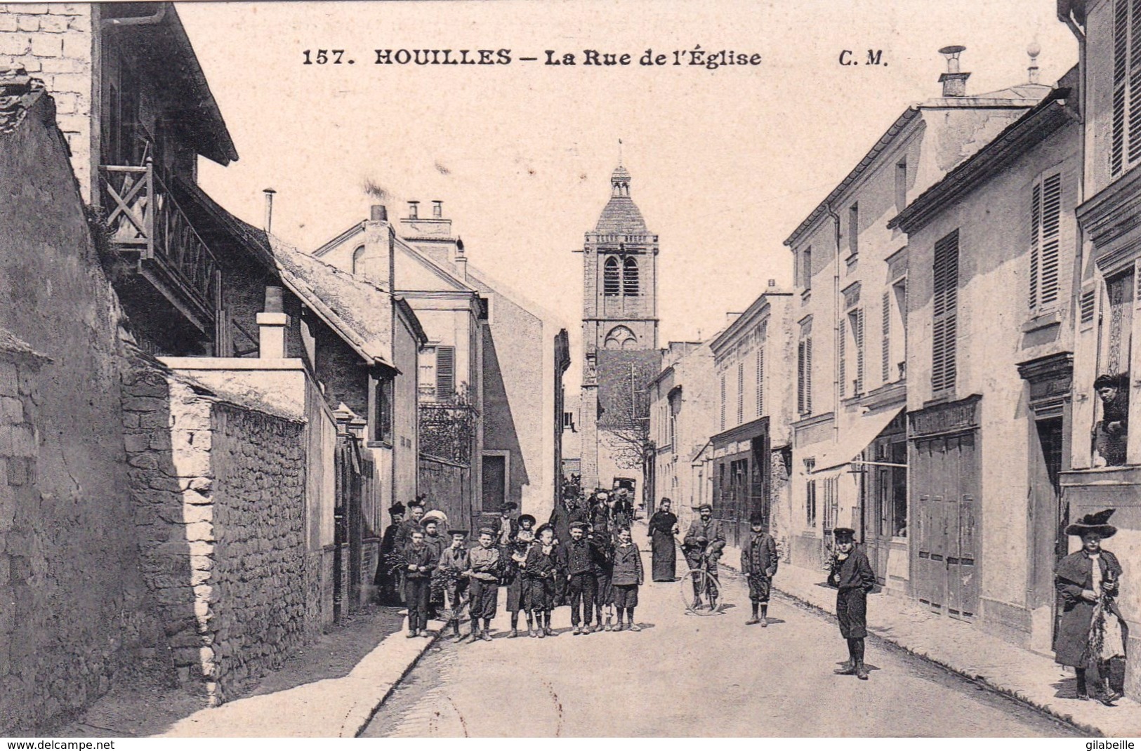 78 - Yvelines - HOUILLES - La Rue De L église - Belle Animation - Houilles