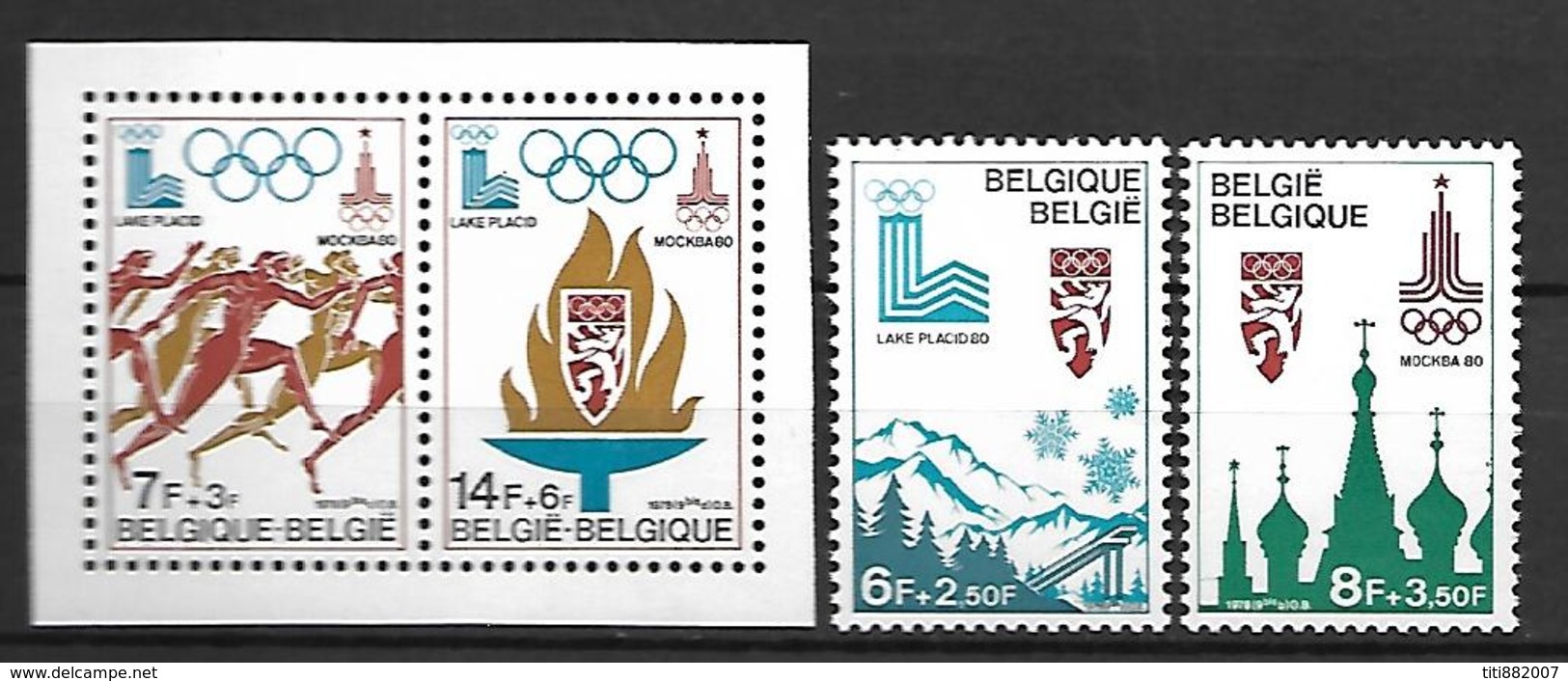 BELGIQUE   -  1978  .  Y&T N° 1908 à 1911 *.  JO De Lake Placid.  Série Complète - Unused Stamps