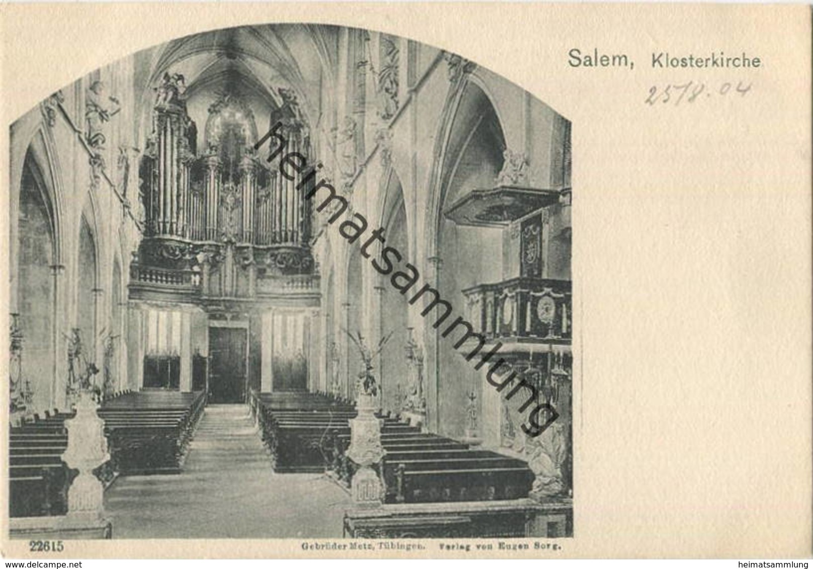 Salem - Klosterkirche - Orgel - Verlag Gebrüder Metz Tübingen - Kirchen U. Kathedralen