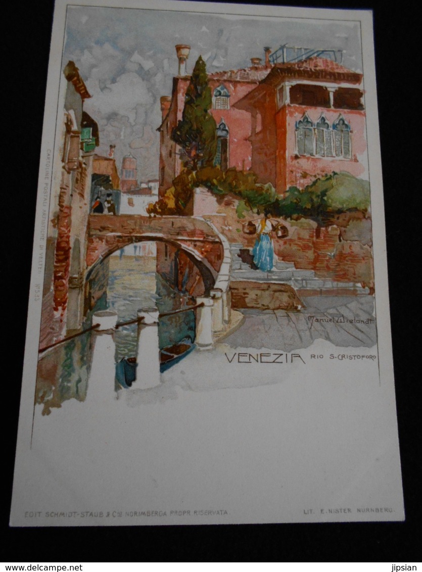 lot de 20 cpa illustrateur Manuel Wielandt Venezia Verona Pegli Torcello Isola Lecchi Murano etc..  YN21