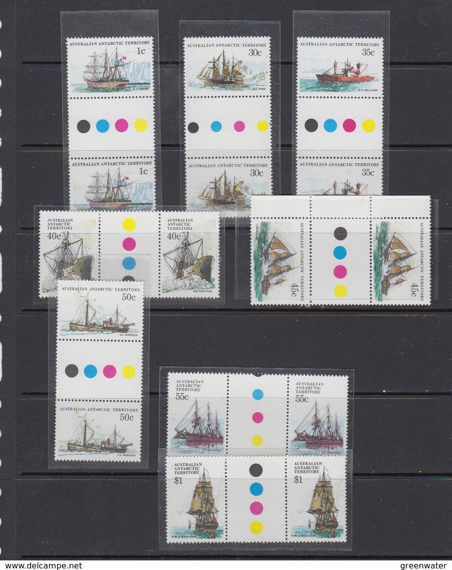 AAT 1979/1980 Definitives / Ships 8v Gutter ** Mnh (41389) - Unused Stamps