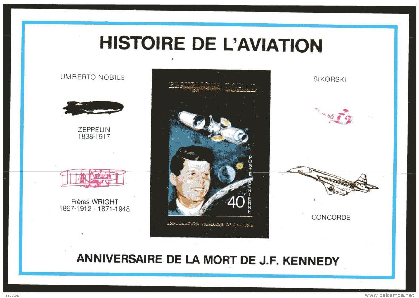 TCHAD - BLOC ** NON DENTELE (1980)  J.F KENNEDY - Kennedy (John F.)