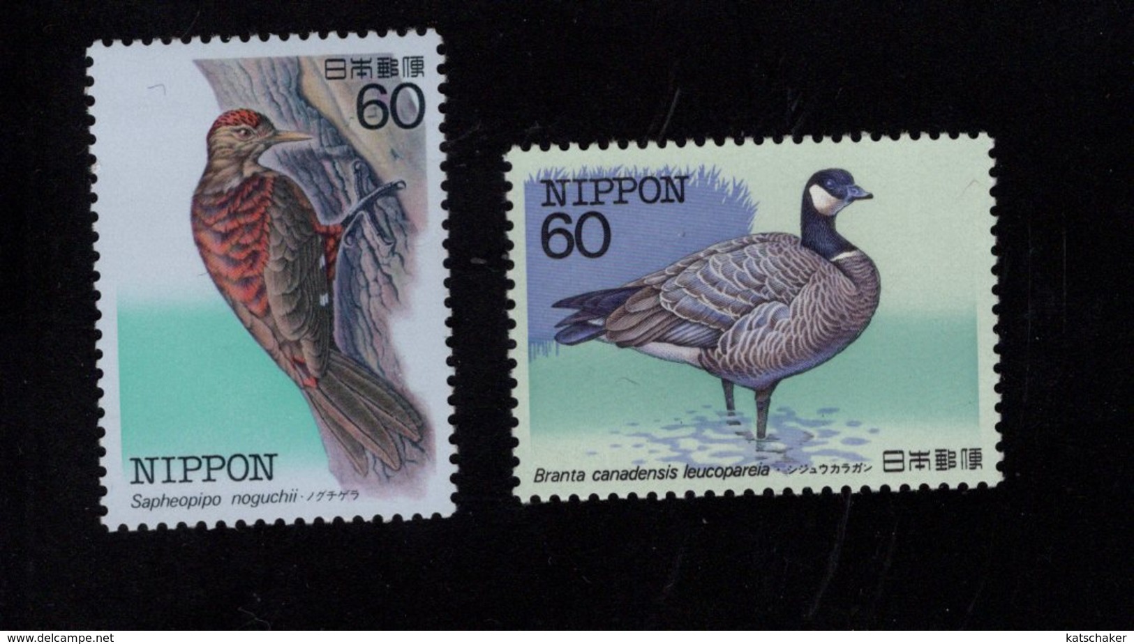 675495448 JAPAN 1983 POSTFRIS MINT NEVER HINGED POSTFRISCH EINWANDFREI SCOTT 1536 1537 ENDANGERED BIRDS - Unused Stamps