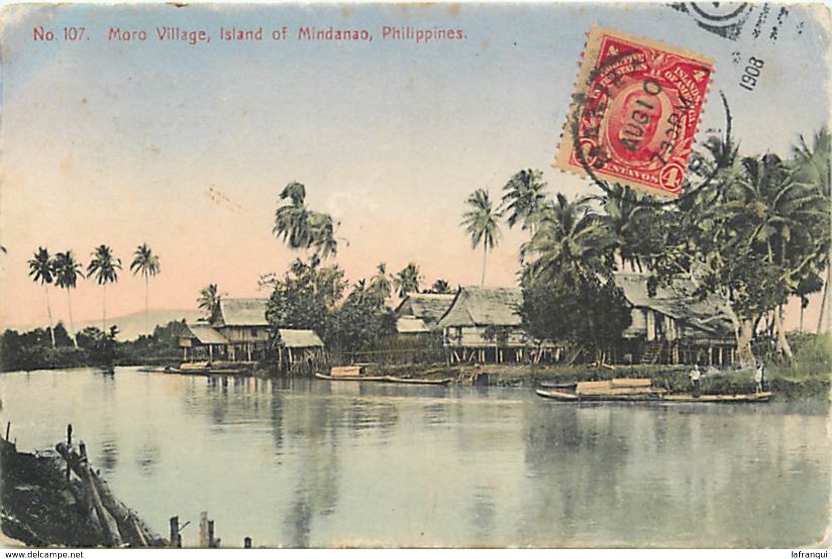 Pays Div -ref N780- Philippines - Moro Village , Island Of Mindanao  - Carte Bon Etat  - - Philippines