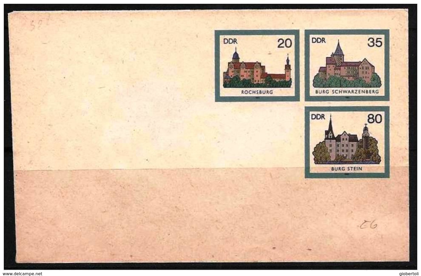 DDR: Intero, Stationery, Entier, Castle, Castello, Château - Castelli