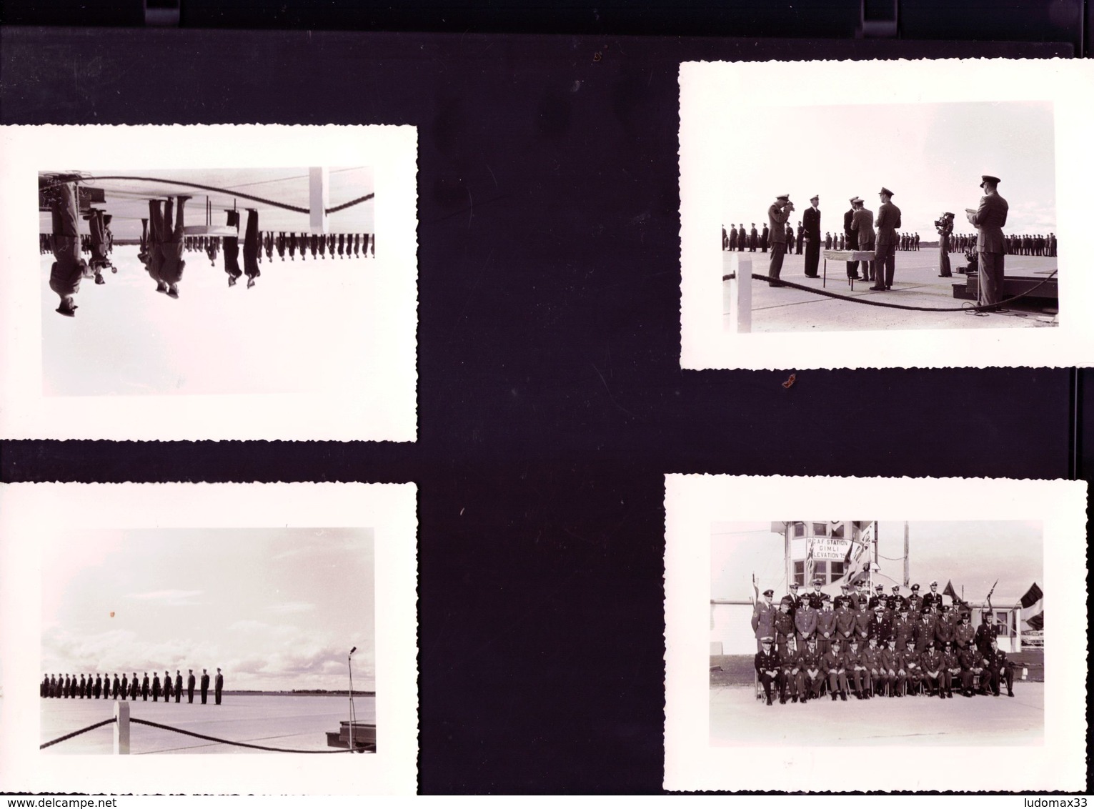 6 Photos Anciennes  Remise De Decorations A Des Pilotes De Chasse  Base Aerienne De Gimli Au Canada 1956 - Aviation