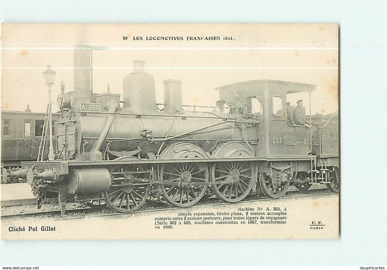 Cie De L' Est - Machine A363 Pour Trains Légers De Voyageurs - Les Locomotives  , Ed. Fleury - 2 Scans - Matériel