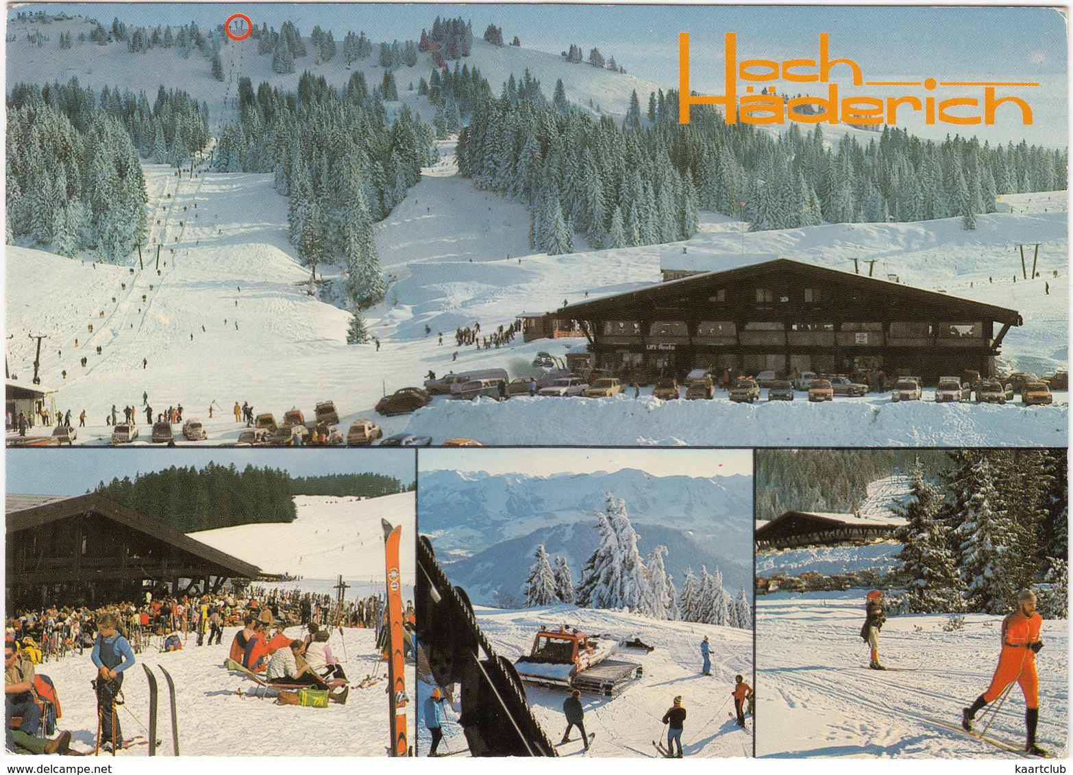 Hittisau: SCHNEEWIESEL STEYR PUCH HAFLINGER SNOWCAT - Lift-Restaurant 'Hoch-Häderich' - (Austria) - Toerisme