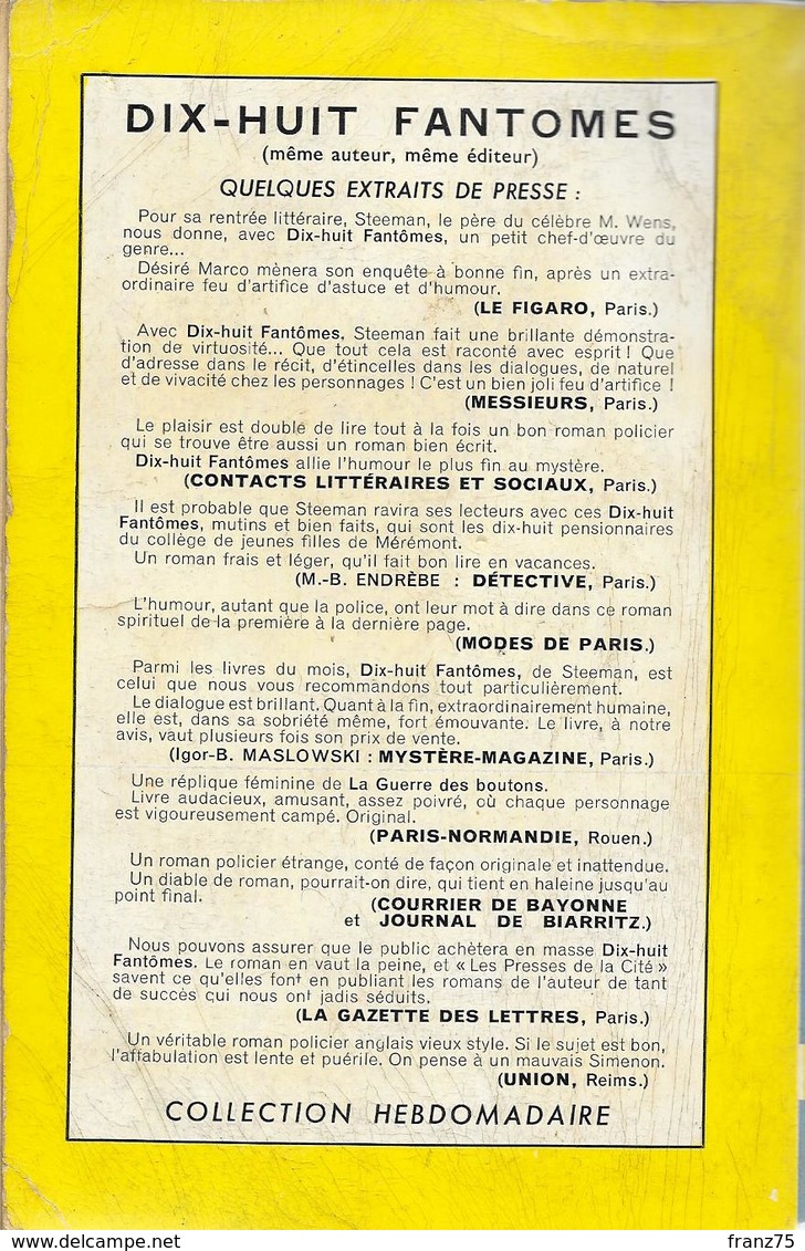 HAUTE TENSION--STEEMAN-Un Mystère 1953--BE - Presses De La Cité