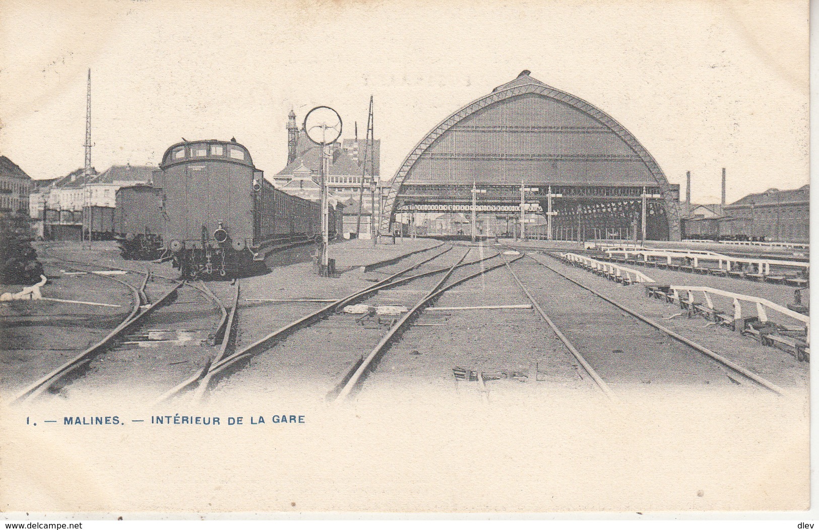 Mechelen - Binnenzicht Van Het Station - Intérieur De La Gare - Phot. Bertels, Brussel Nr 1 - Stations - Met Treinen