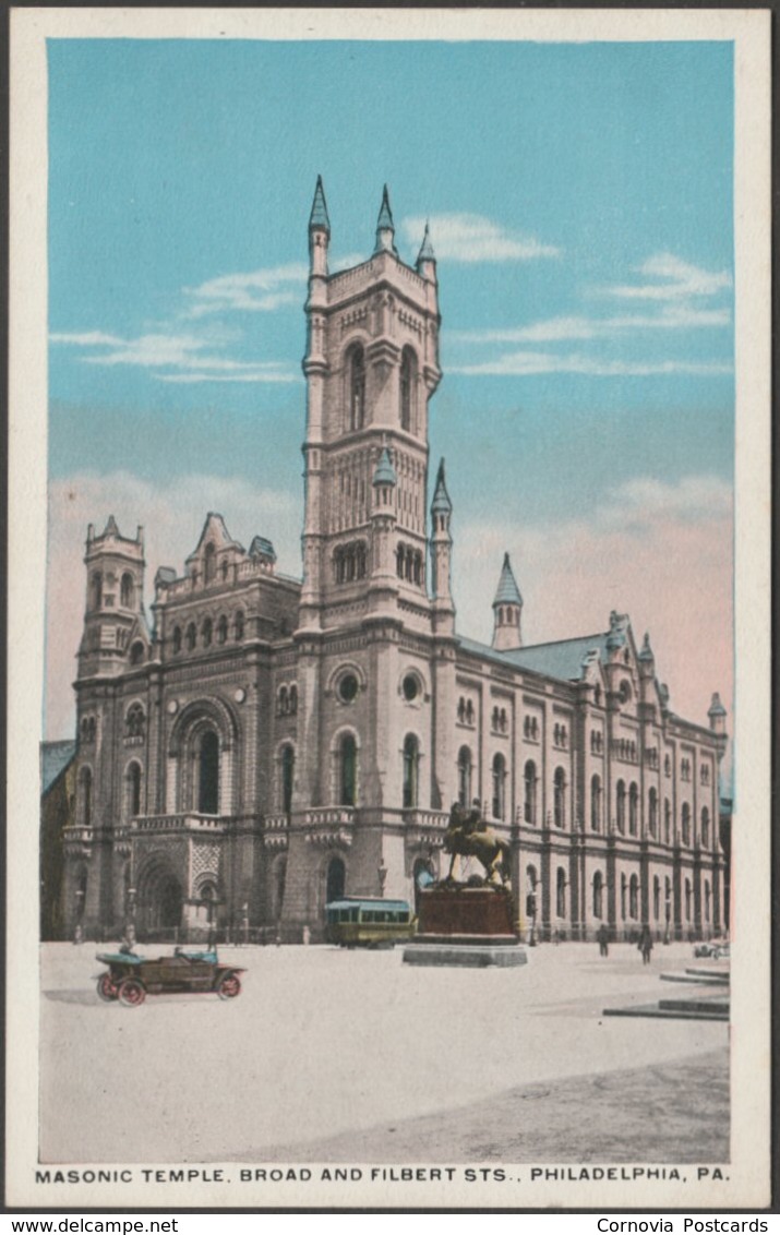 Masonic Temple, Philadelphia, Pennsylvania, C.1920 - Silbro Postcard - Philadelphia