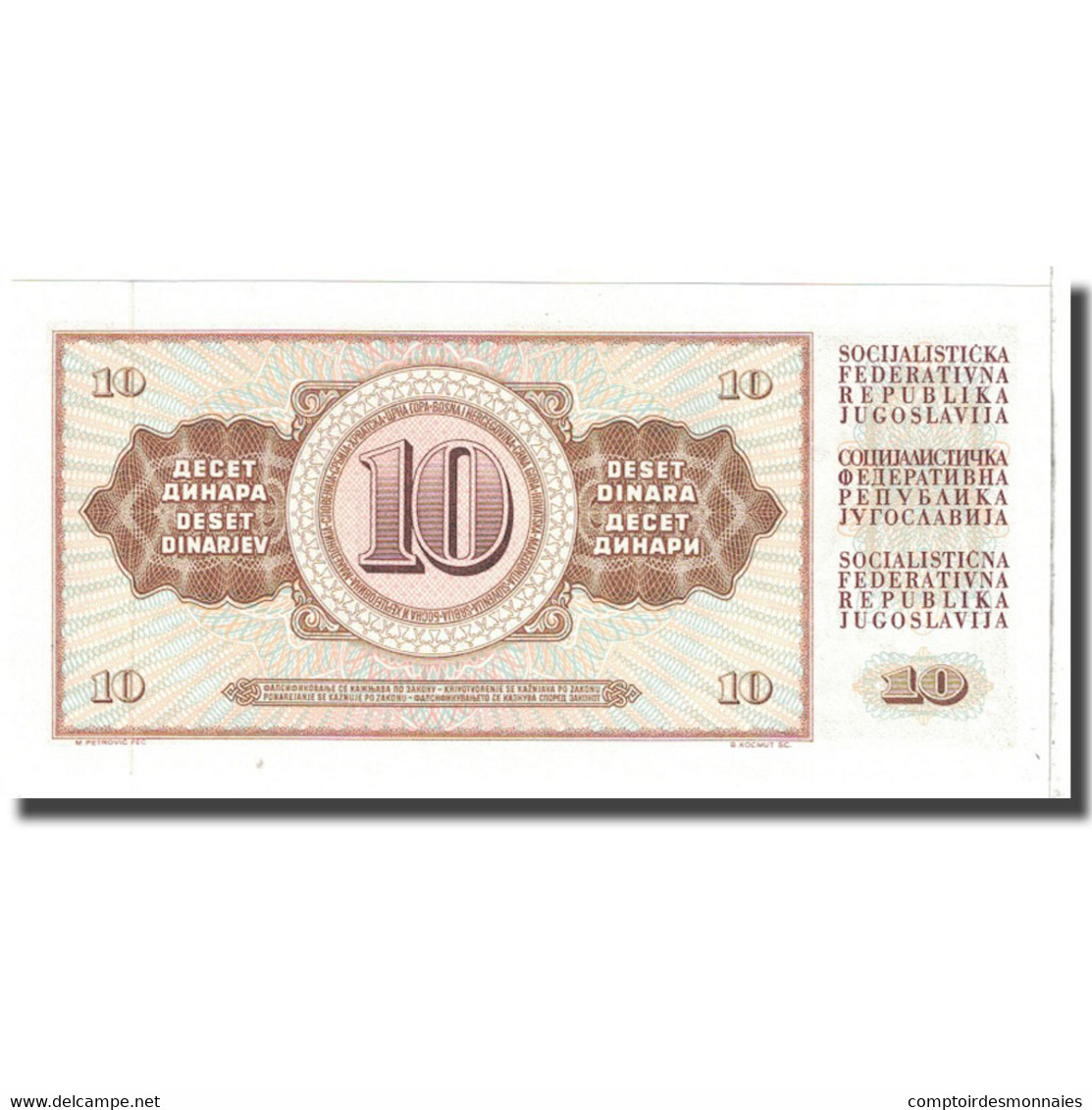 Billet, Yougoslavie, 10 Dinara, 1968, 1968-05-01, KM:82c, NEUF - Yougoslavie