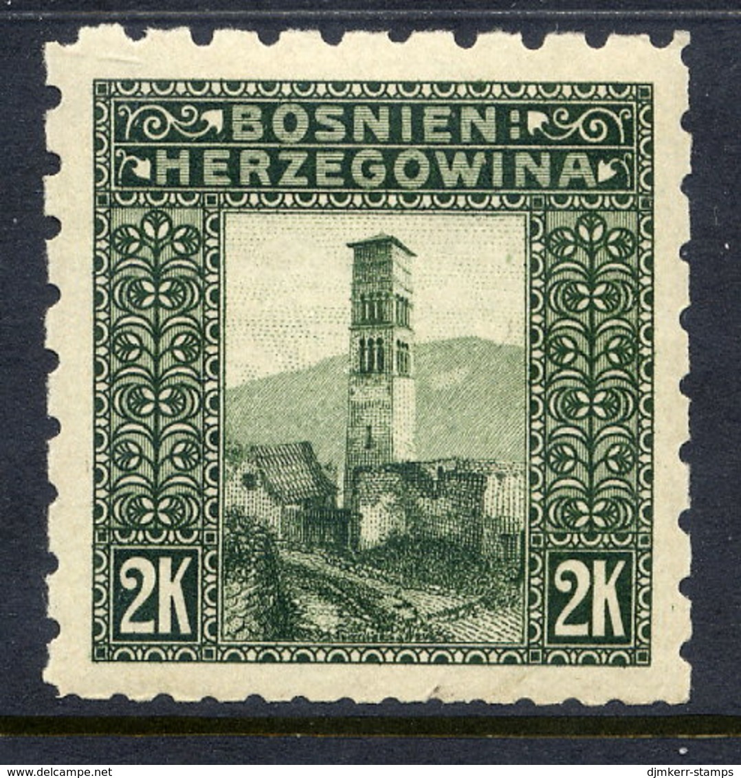 BOSNIA & HERZEGOVINA 1906 2 Kr. Perforated 6½:6½:9¼:6½  LHM / *. Michel 43G, SG 200G - Bosnia Herzegovina