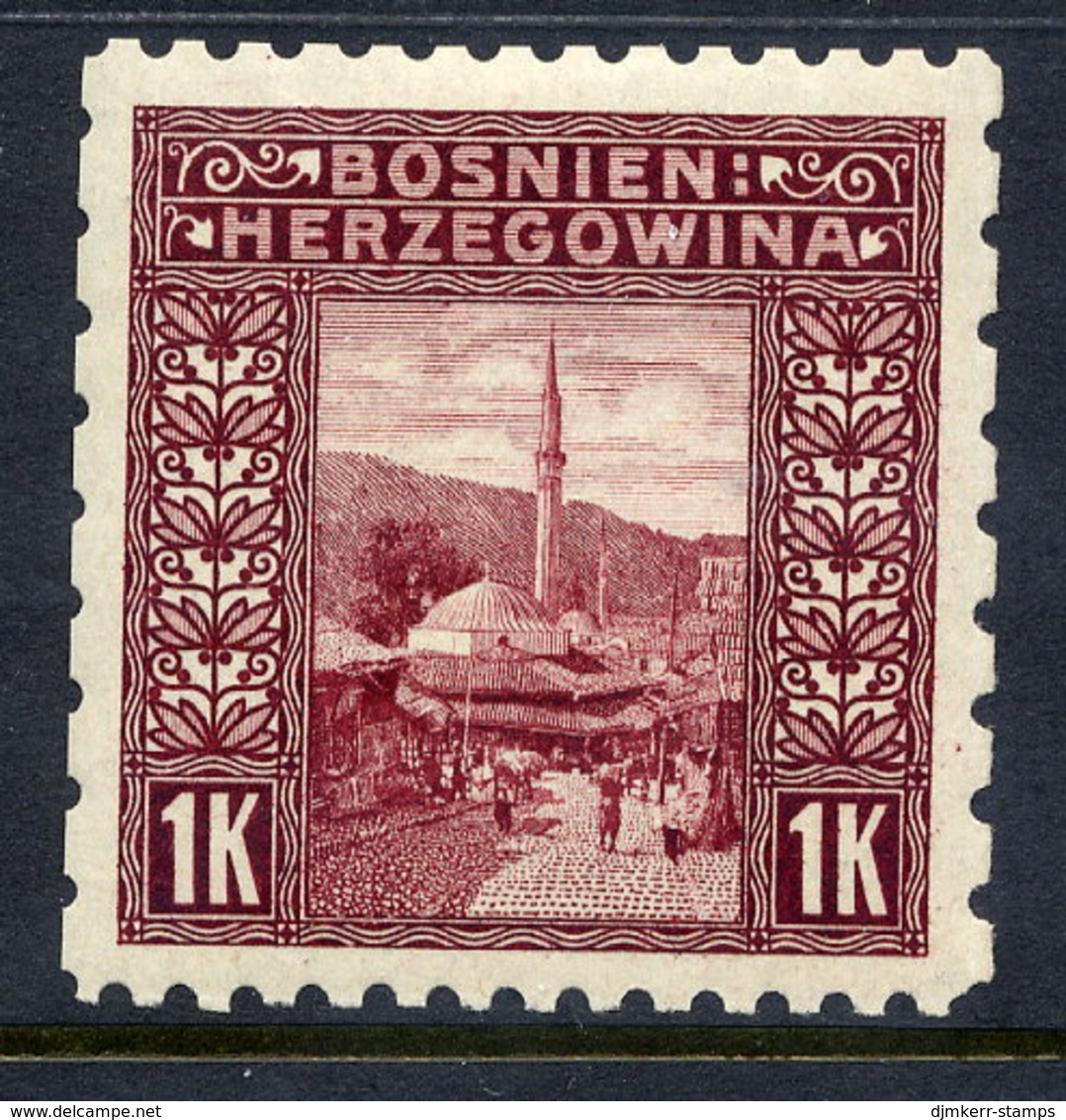 BOSNIA & HERZEGOVINA 1906 1 Kr. Perforated 9¼:6½:9¼:6½  LHM / *. Michel 42G, SG 199G - Bosnie-Herzegovine
