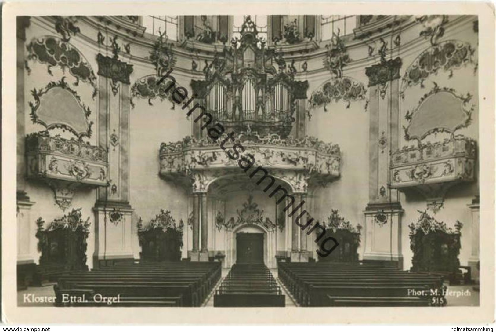 Kloster Ettal - Orgel - Foto-AK - Verlag Martin Herpich München - Kirchen U. Kathedralen