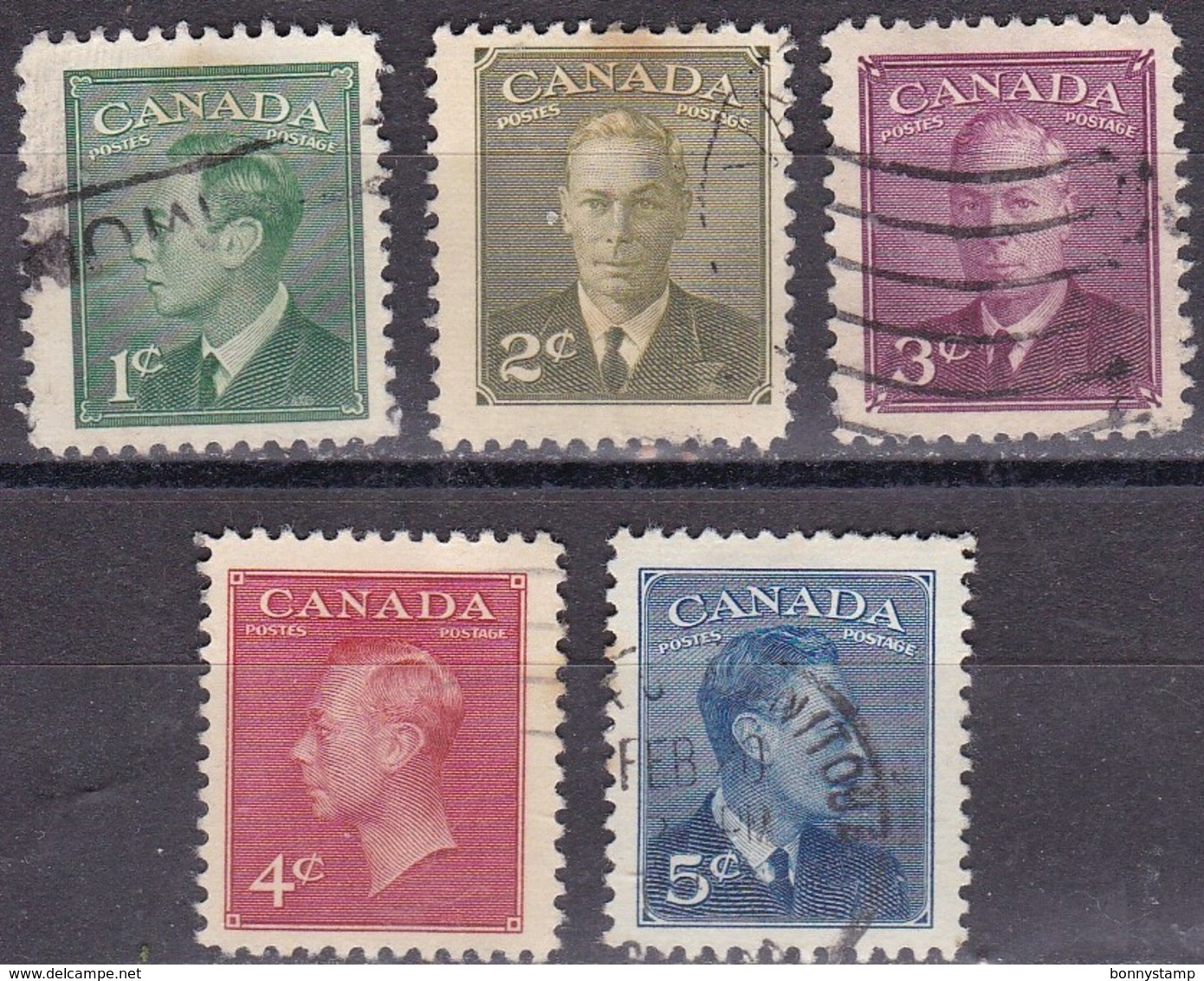 Canada, 1949 - King George VI - Nr.284/288 Usato° - Usati