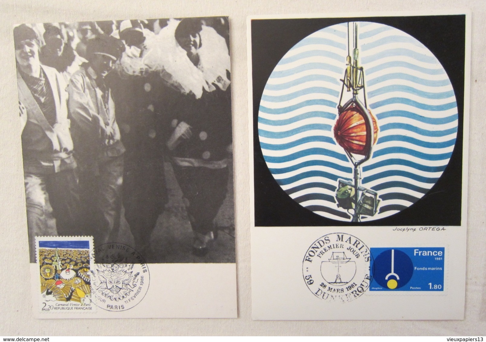 CARTE MAXIMUM Lot De 7 Cartes 1971-86 Thèmes Fonds Marins - Métiers - ENP - HEC - Francophonie - Venise - Racisme - Colecciones & Series