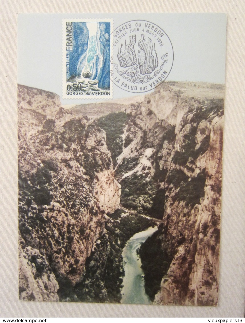 CARTE MAXIMUM Lot De 6 Cartes 1970-85 Observatoire Hte Provence - Solutré - Verdon - Tours - Biarritz - Arc & Senans - Lots & Serien