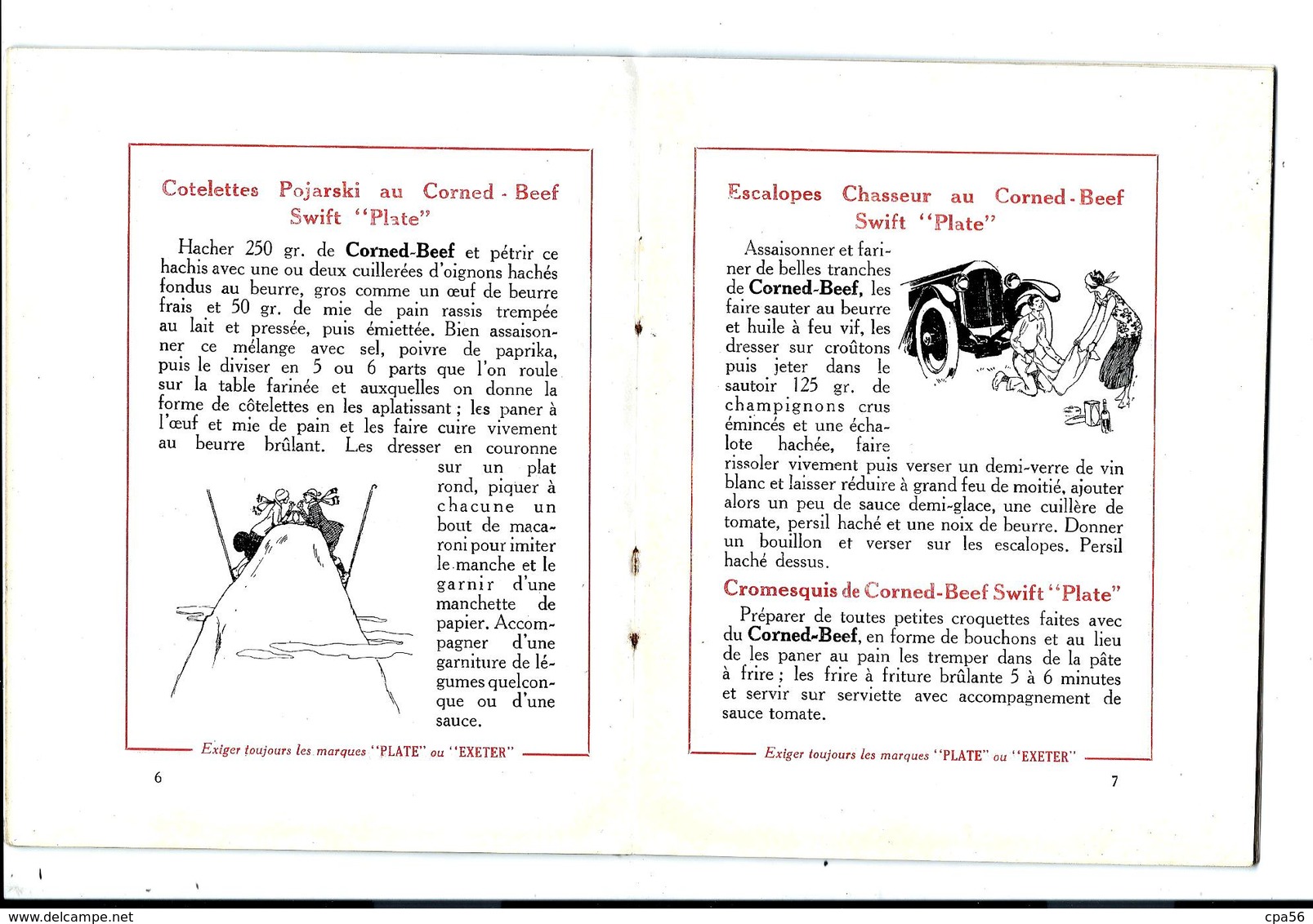 Rare LIVRET De CUISINE, Années 50 - 30 Recettes Illustrées De CORNED BEEF - Gastronomie