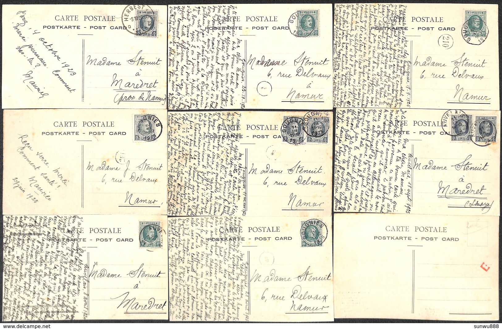 Saint-Roch Auvelais - Usines, Glaceries - Lot 9 cartes (top animation 1925) Voir scans.