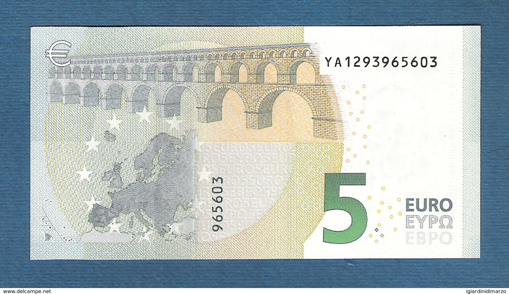 GRECIA - 2013 - BANCONOTA DA 5 EURO FIRMA DRAGHI SERIE YA (Y002D6) - NON CIRCOLATA (FDS-UNC) - IN OTTIME CONDIZIONI. - 5 Euro