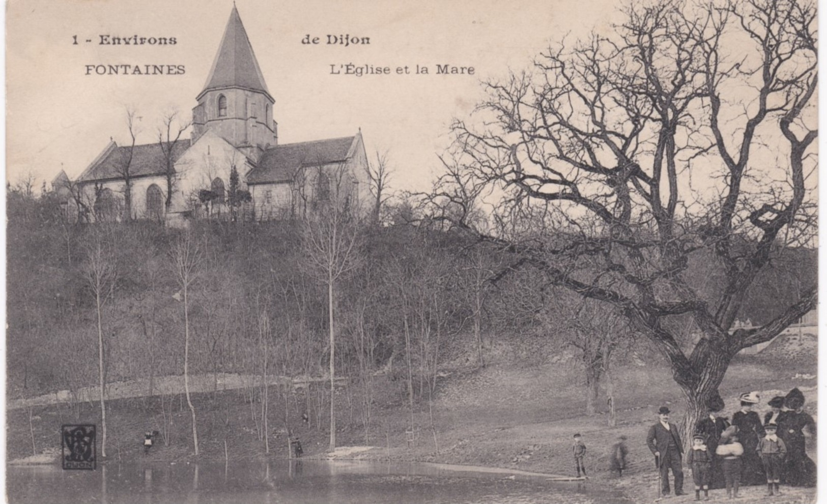 21 Côte D'Or - FONTAINES - L'Eglise Et La Mare - Environs De Dijon - 1906 - Other & Unclassified