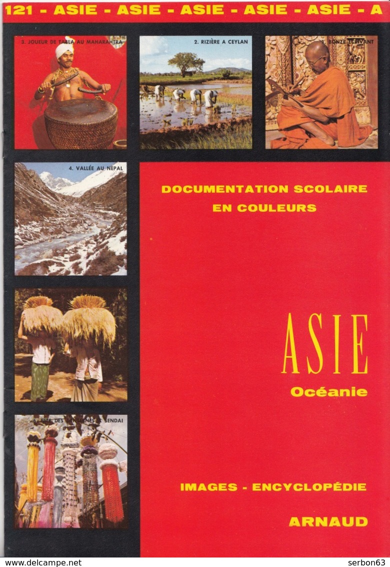 ARNAUD DOCUMENTATION SCOLAIRE N° 121 ASIE OCÉANIE LIVRET NEUF 16 PAGES COULEUR FERMETURE LIBRAIRIE - SITE Serbon63 - 6-12 Ans