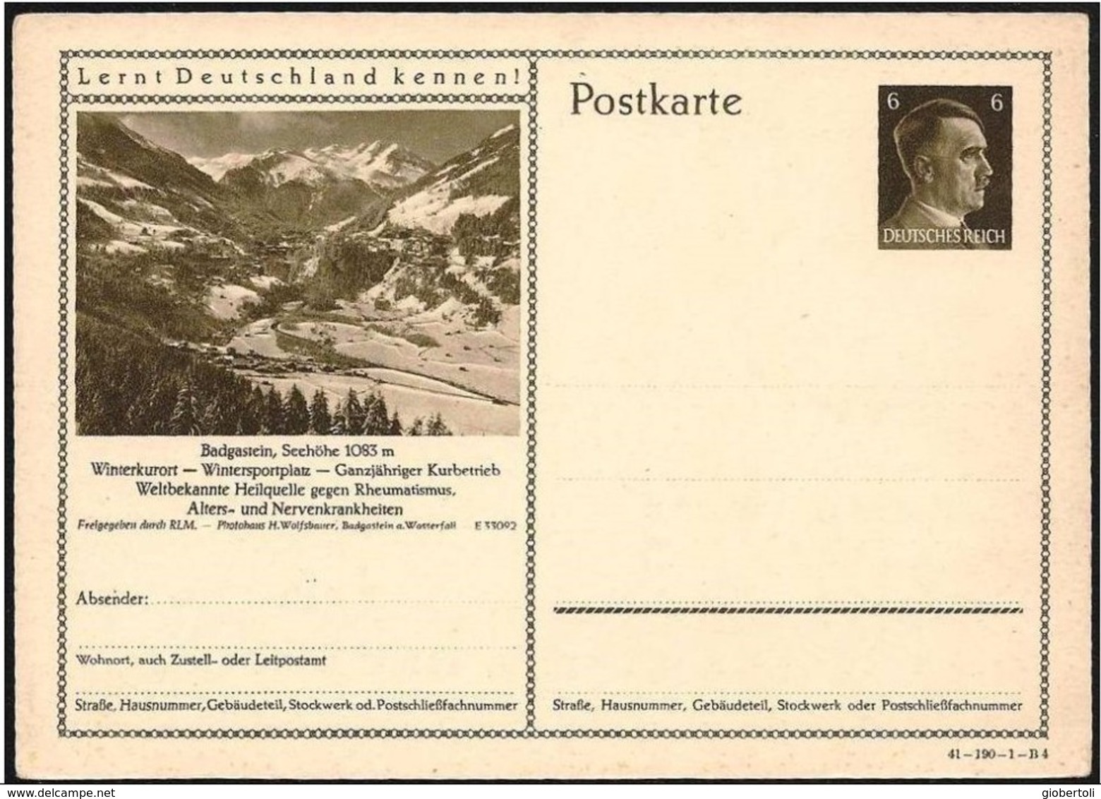 Germania/Germany/Allemagna: Intero, Stationery, Entier, Montagne, Mountains, Montagnes, Hitler - Altri & Non Classificati