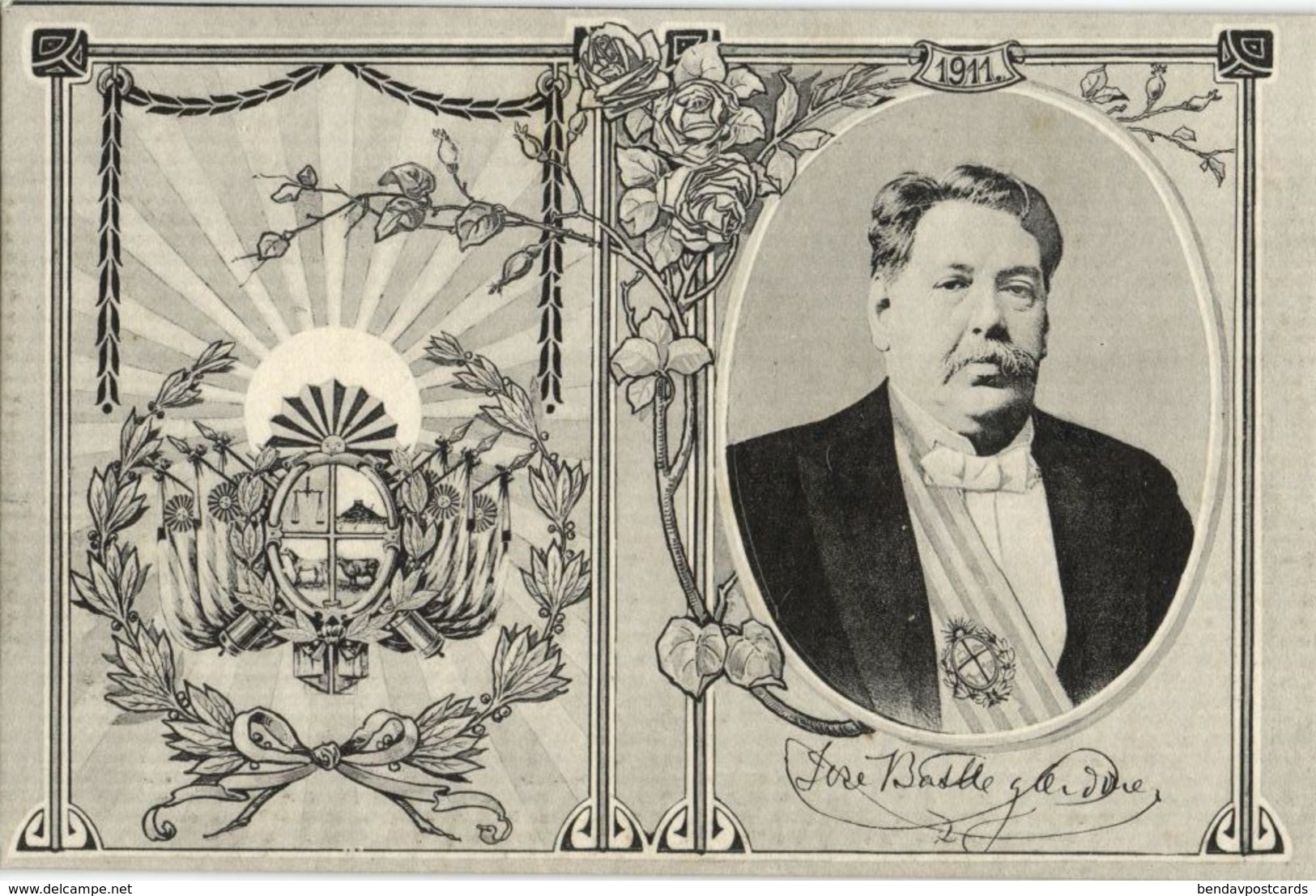Uruguay, President José Pablo Torcuato Batlle Y Ordóñez (1911) Postcard - Uruguay
