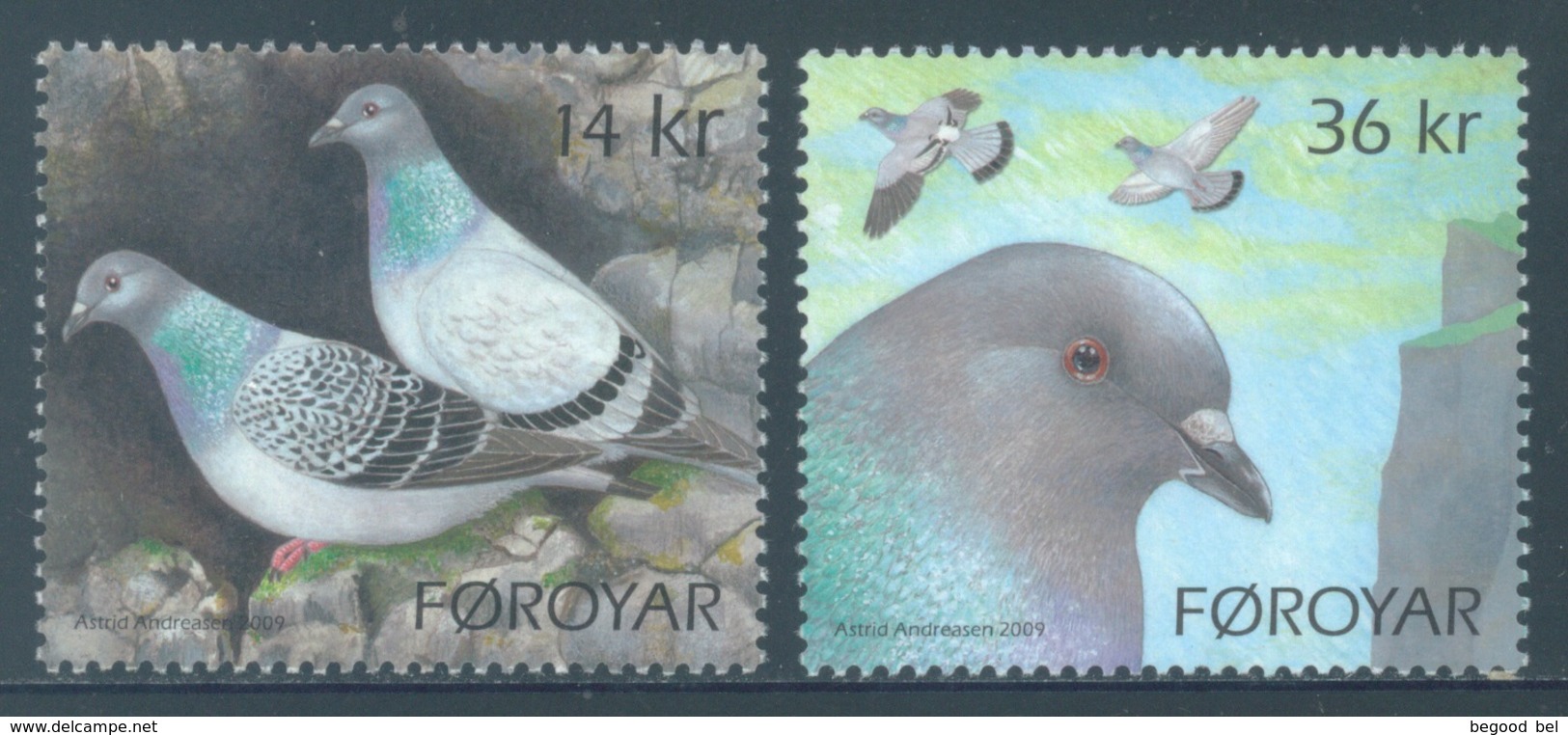 FEROE -  MNH/*** LUXE - 2009 - BIRD PIGEON  - Yv  679-680 -  Lot 18323 - Féroé (Iles)