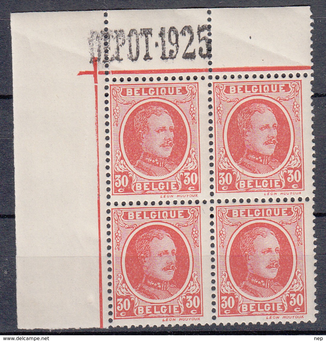 BELGIË - OBP -  1922 - Nr 199 Depot 1925 (Blok/Bloc 4) - MNH** - 1922-1927 Houyoux