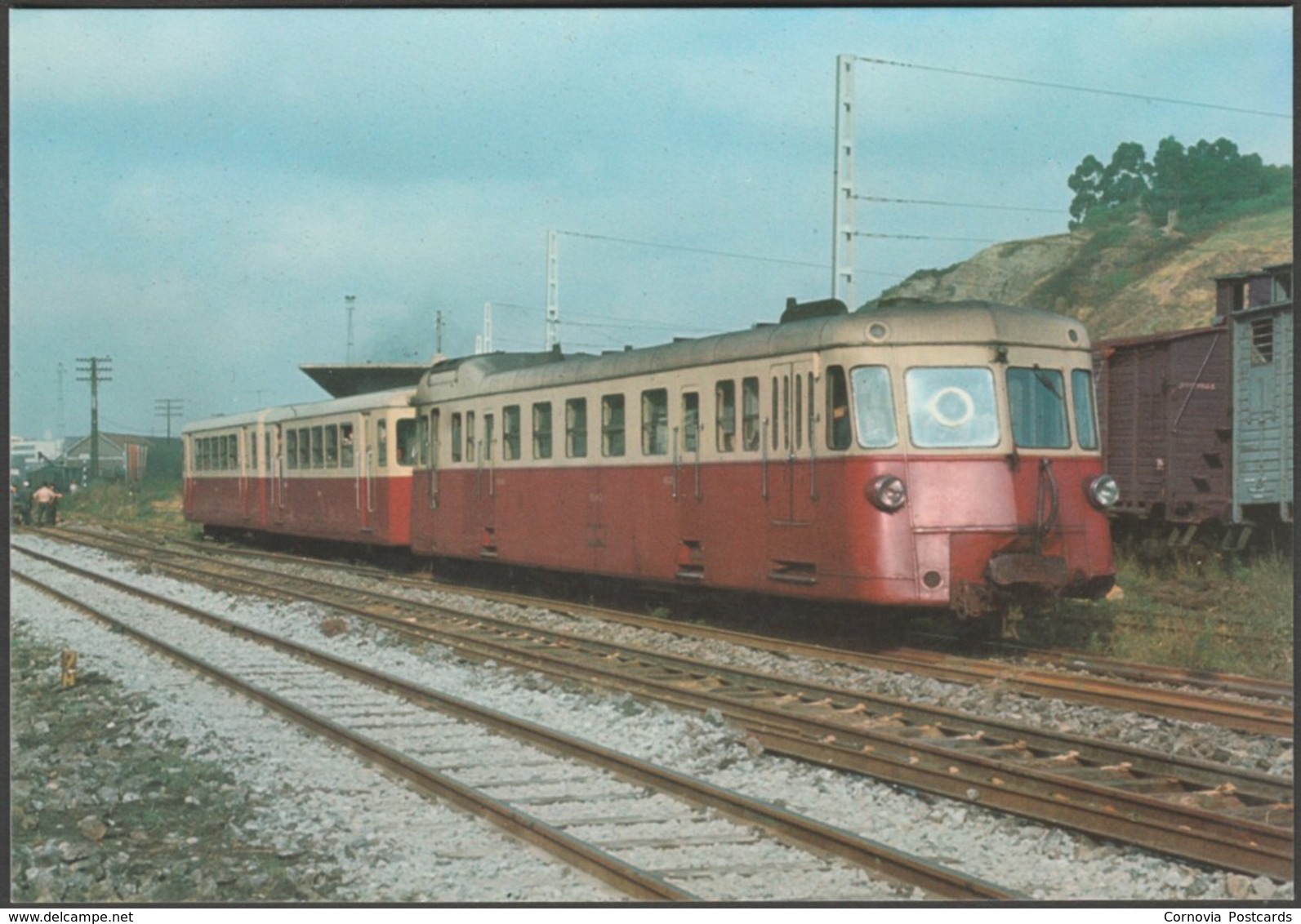 Ferrocarril Cantábrico Automotor Térmico Serie MDA Na 13 - Ferroviaries Tarjeta Postal - Treni