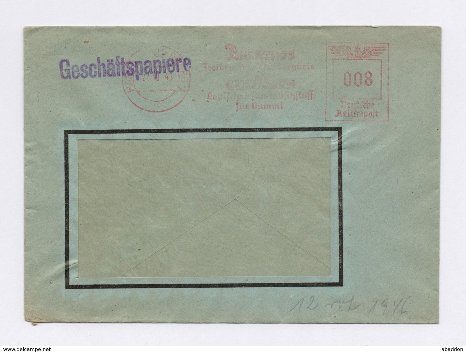 Firmen Umschlag AFS - HAMBURG HARBURG, H. Rost & Co. BALATROS 1943 - Maschinenstempel (EMA)