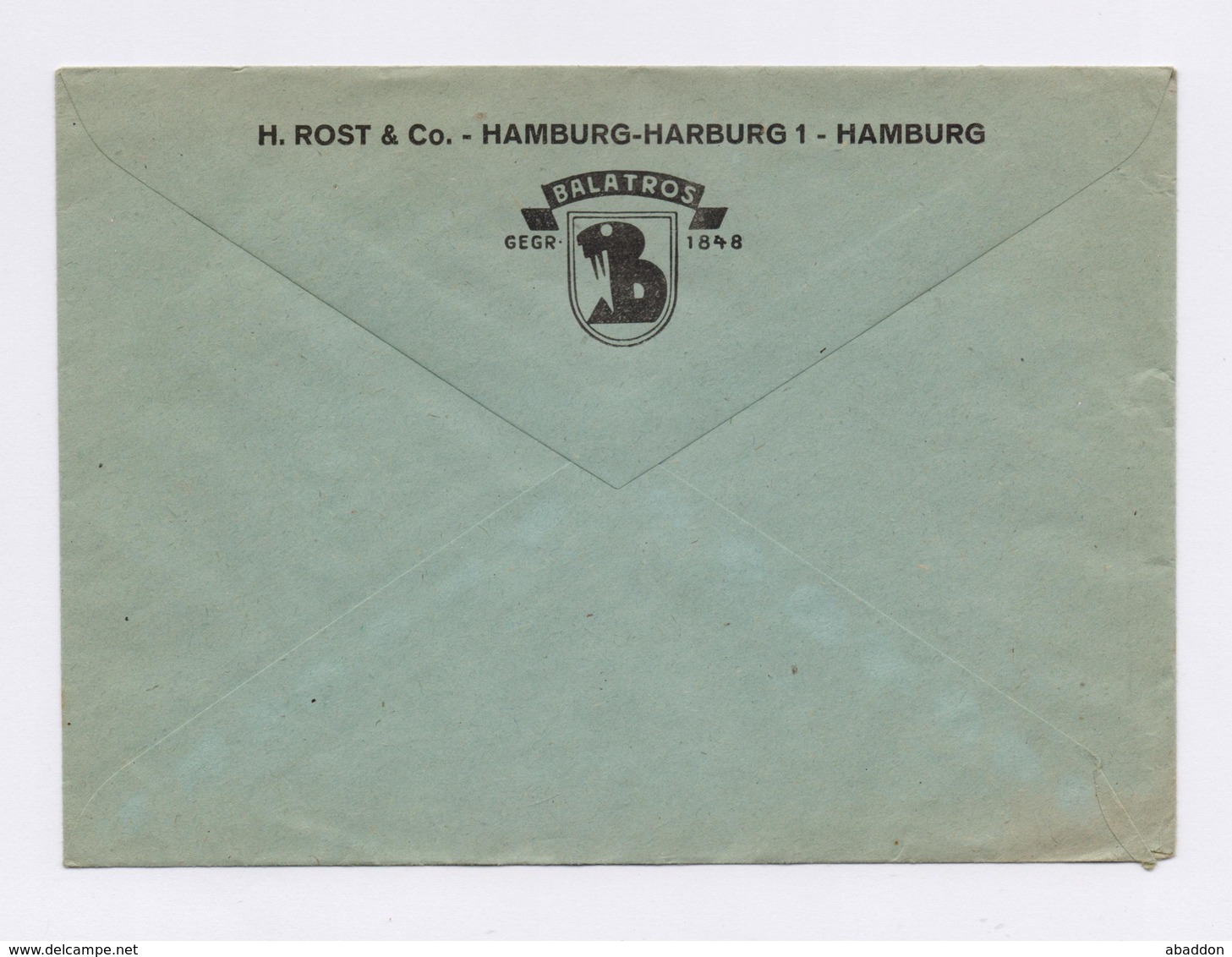 Firmen Umschlag AFS - HAMBURG HARBURG, H. Rost & Co. BALATROS 1943 - Maschinenstempel (EMA)
