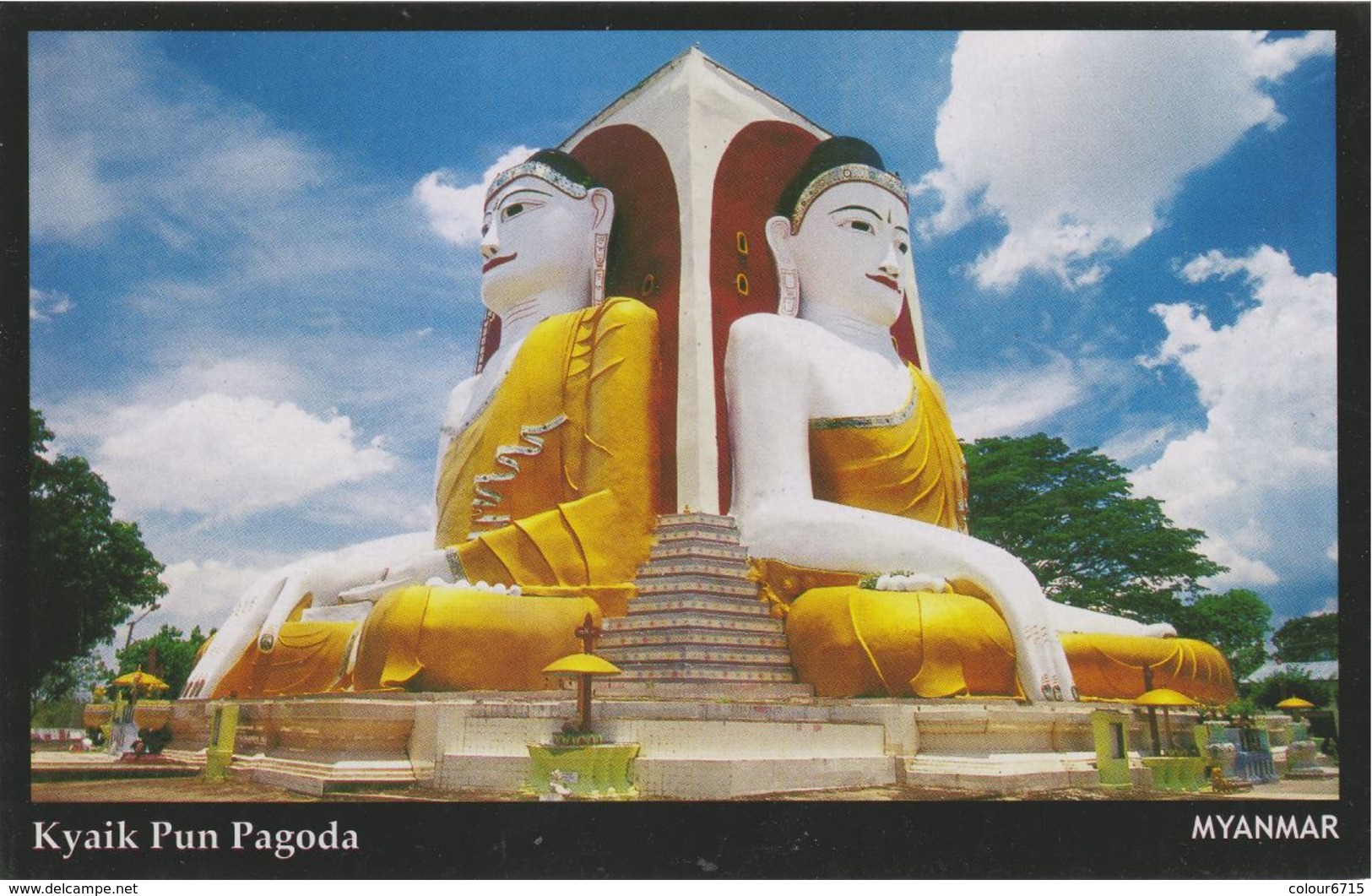 Myanmar 2018 Landscape/Views Postcard — Kyaik Pun Pagoda (beautiful Stamp And Special Postmark At Back) - Myanmar (Burma)
