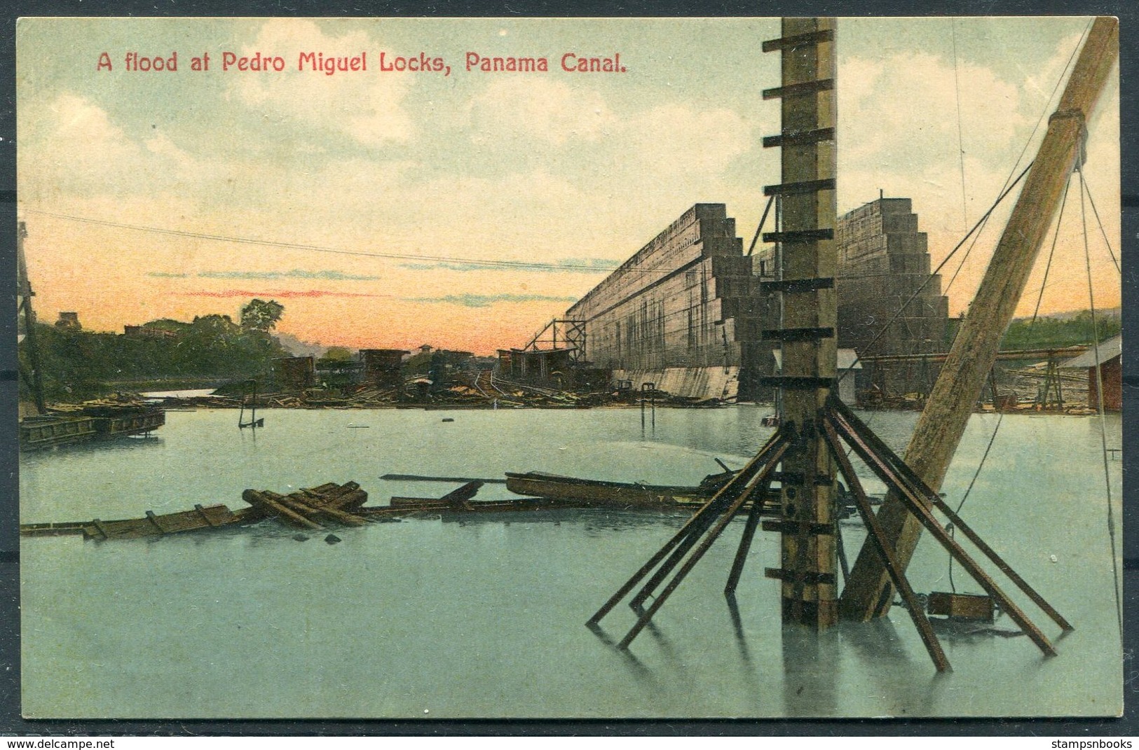 Panama Canal Postcard. Pedro Miguel Locks - Peru