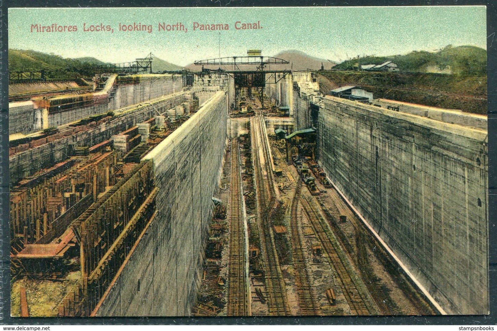 Panama Canal Postcard. Miraflores Locks - Panama