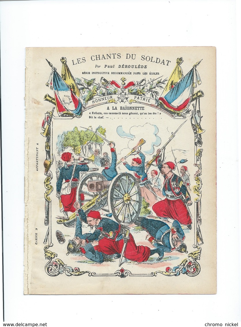 A LA BAÎONNETTE Les Chants Du Soldat Paroles De La Chanson RR Protège-cahier Couverture 220 X 175  Bon état 3 Scans - Protège-cahiers