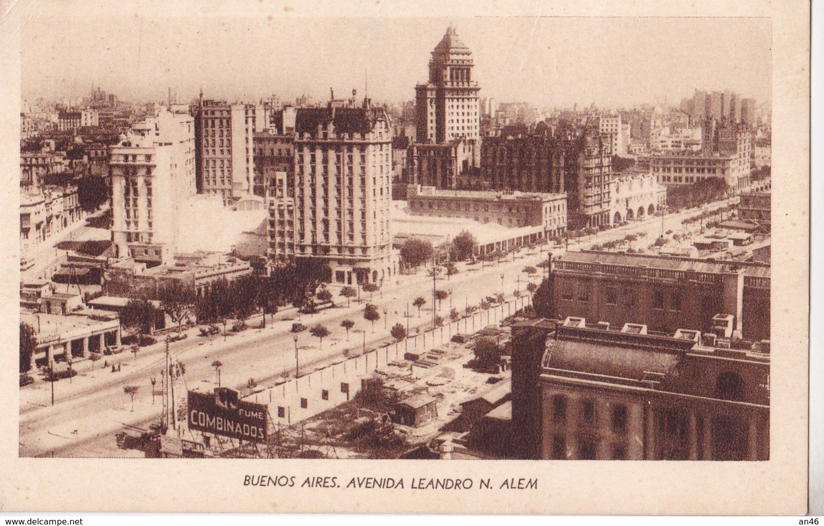 BUENOS AIRES AVENIDA LEANDRO N. ALEM  VG   AUTENTICA 100% - Argentina