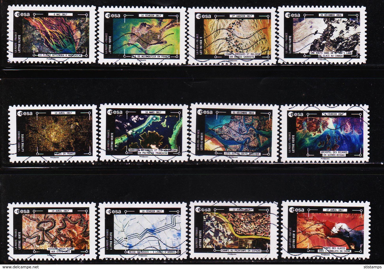 FRANCE -2018, EARTH SEEN FROM INTL. SPACE STATION , 12V SET USED STAMPS #K63 - Used Stamps