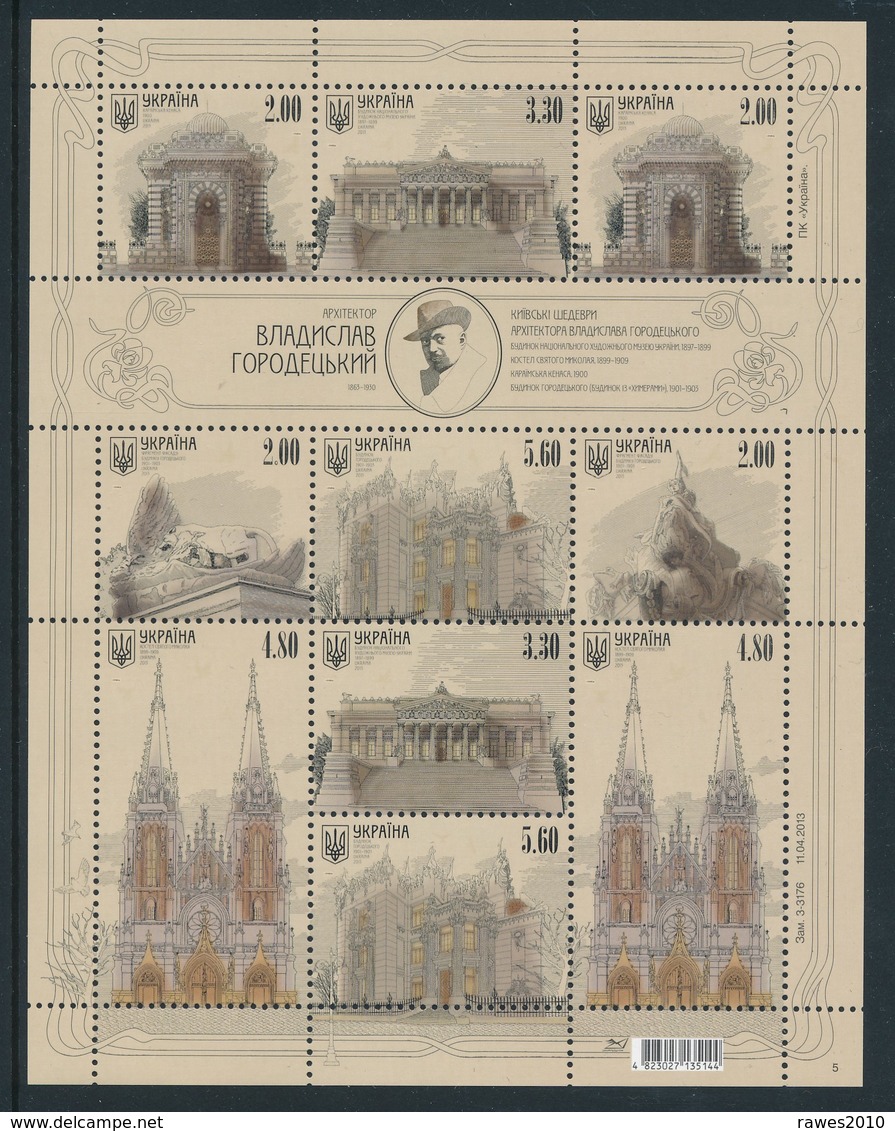 Ukraine 2014 Mi. 1399 - 1404 Kleinbogen Postfr. Bauwerke Von Horodecki - Ukraine