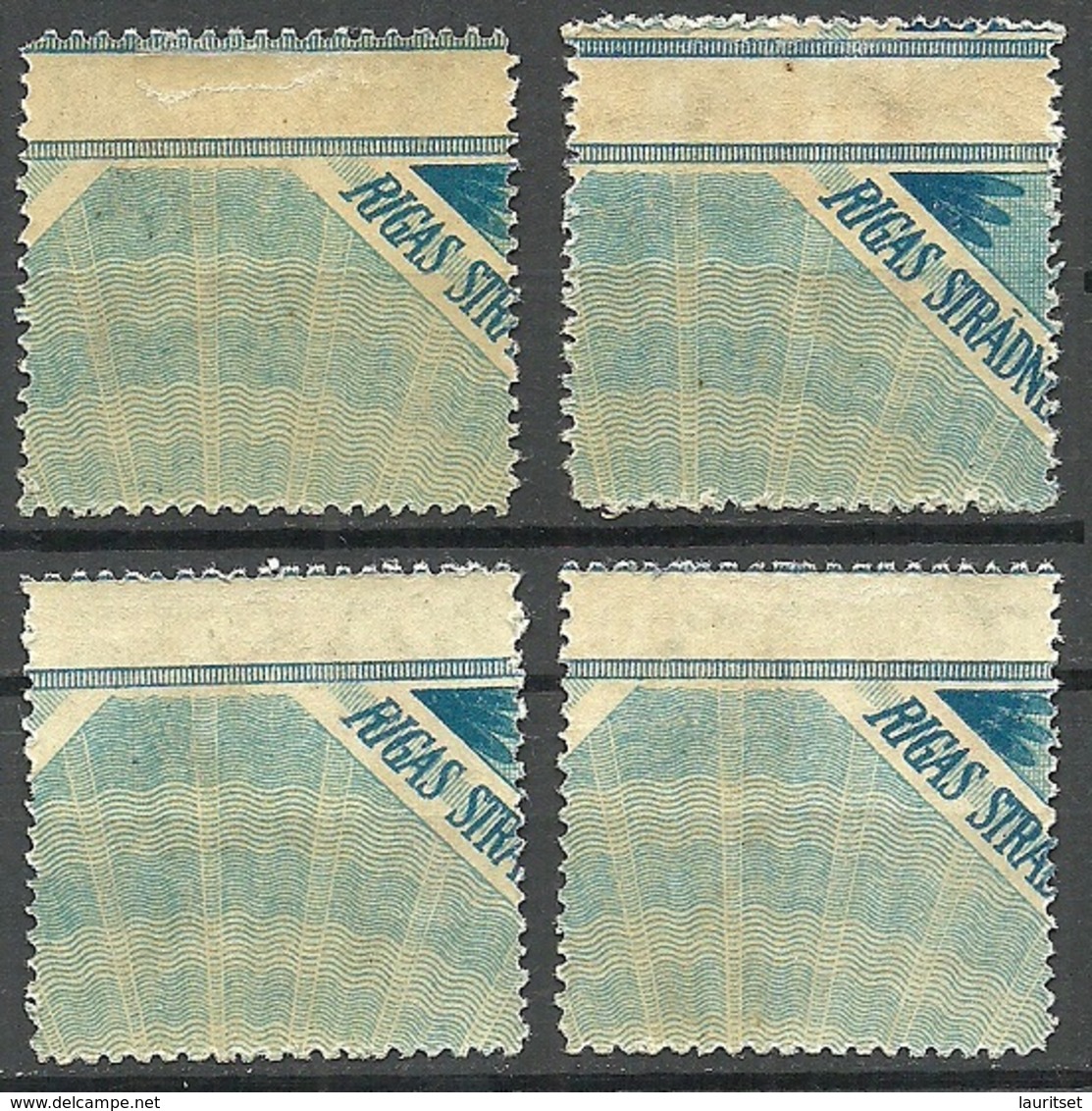 LATVIA Lettland 1921 Michel 65 - 68 Y (blue Bank Notes) Also Intersting = All Stamps From Same Position **/* - Lettonie