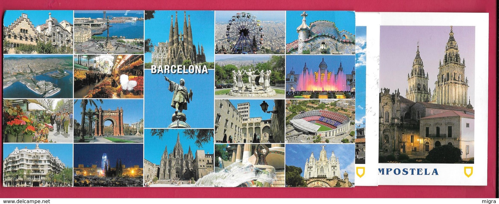 SANTIAGO DE COMPOSTELA - BARCELONA - ESPANA - FELIZ ANO - I NEED SPAIN - CASTANUELAS - Usati