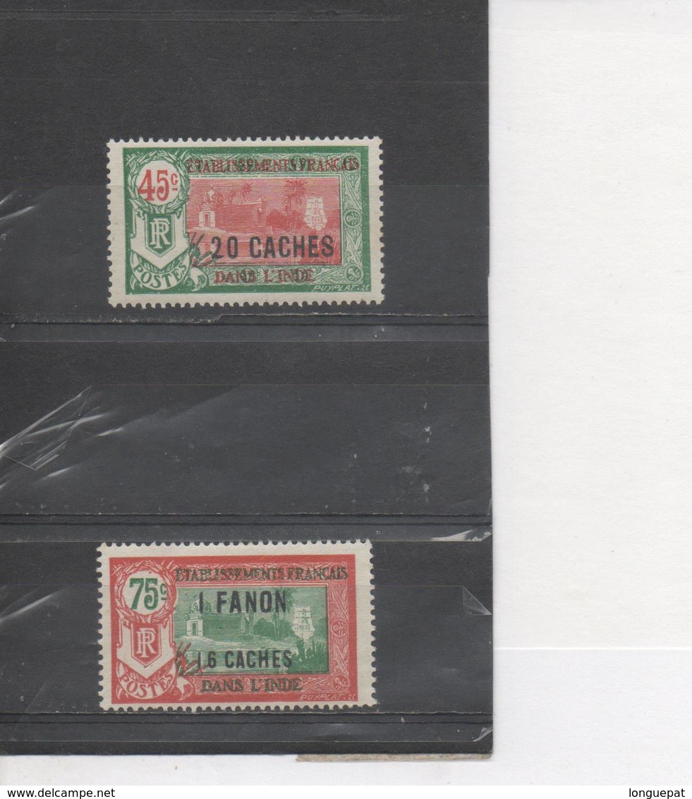 INDE - Type De 1914  Surchargé Valeur En Cache, Fanon, Roupie -Temple Près De Pondichèry - Unused Stamps