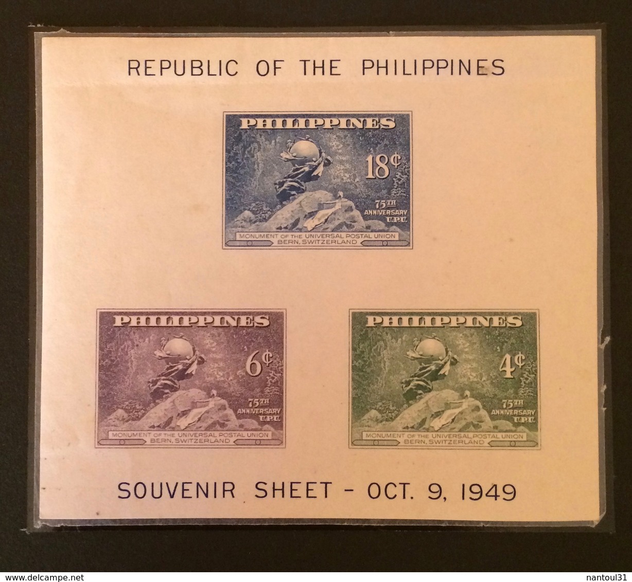 PHILIPPINES YT 1949 Bloc Feuillet UPU N°1A - Philippines