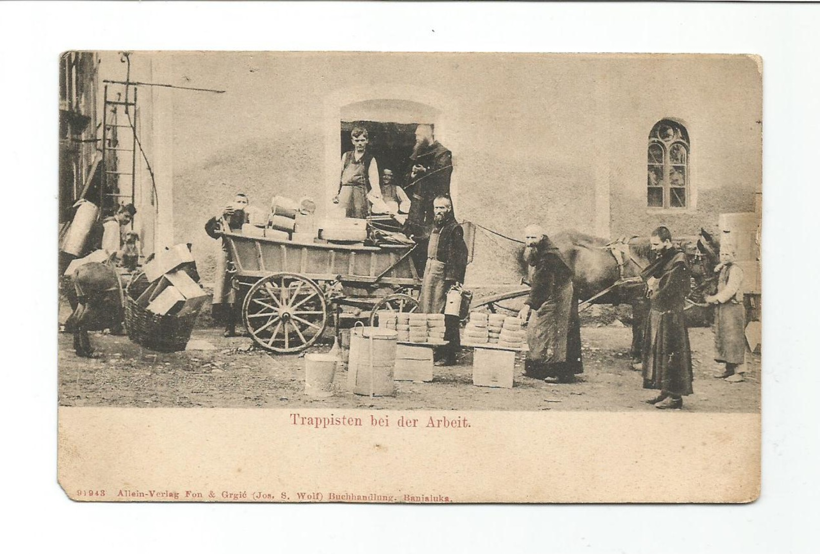 OLD POSTCARD BOSNA I HERCEGOVINA - TRAPPISTEN BEI DER ARBEIT - TRAPPISTEN KLOSTER - SAMOSTAN TRAPISTA - RARE - Bosnie-Herzegovine