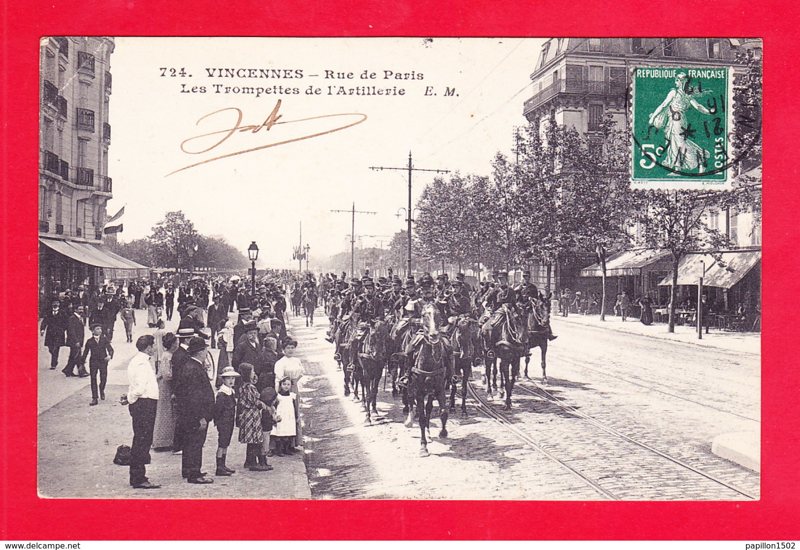 F-94-Vincennes-27Ph78 Rue De Paris, Les Trompettes De L'artillerie, Animation, Cpa BE - Vincennes