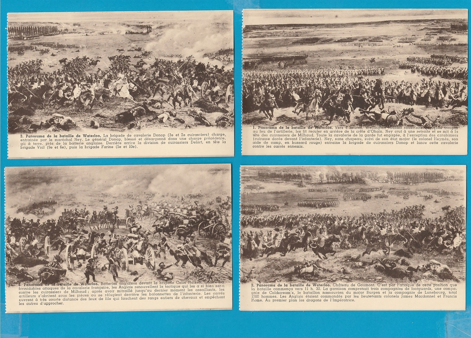 BELGIË Waterloo, Lot van 62 Postkaarten, Cartes Postales